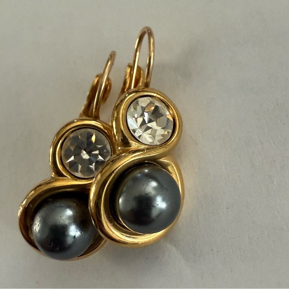 Joan River Gold Tone Drop Earrings View 3